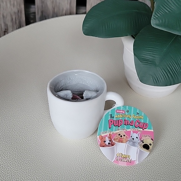 Schylling Other - Schylling Pup in a Cup Squishy Toy - White Mug